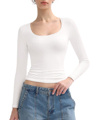 Women's Scoop Neck Long Sleeve T Shirts