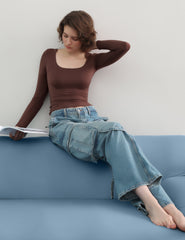Women's Scoop Neck Long Sleeve T Shirts
