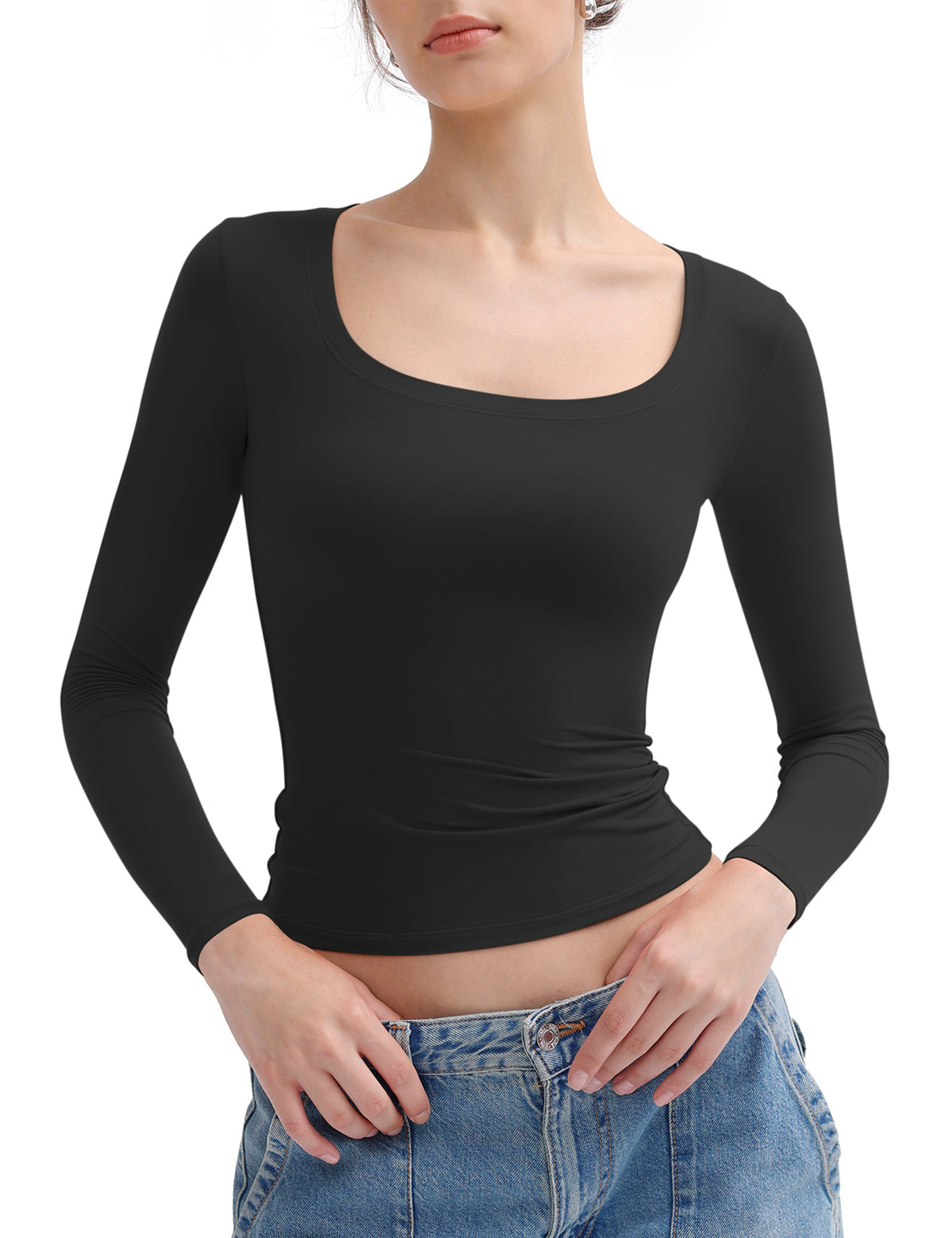 Women's Scoop Neck Long Sleeve T Shirts