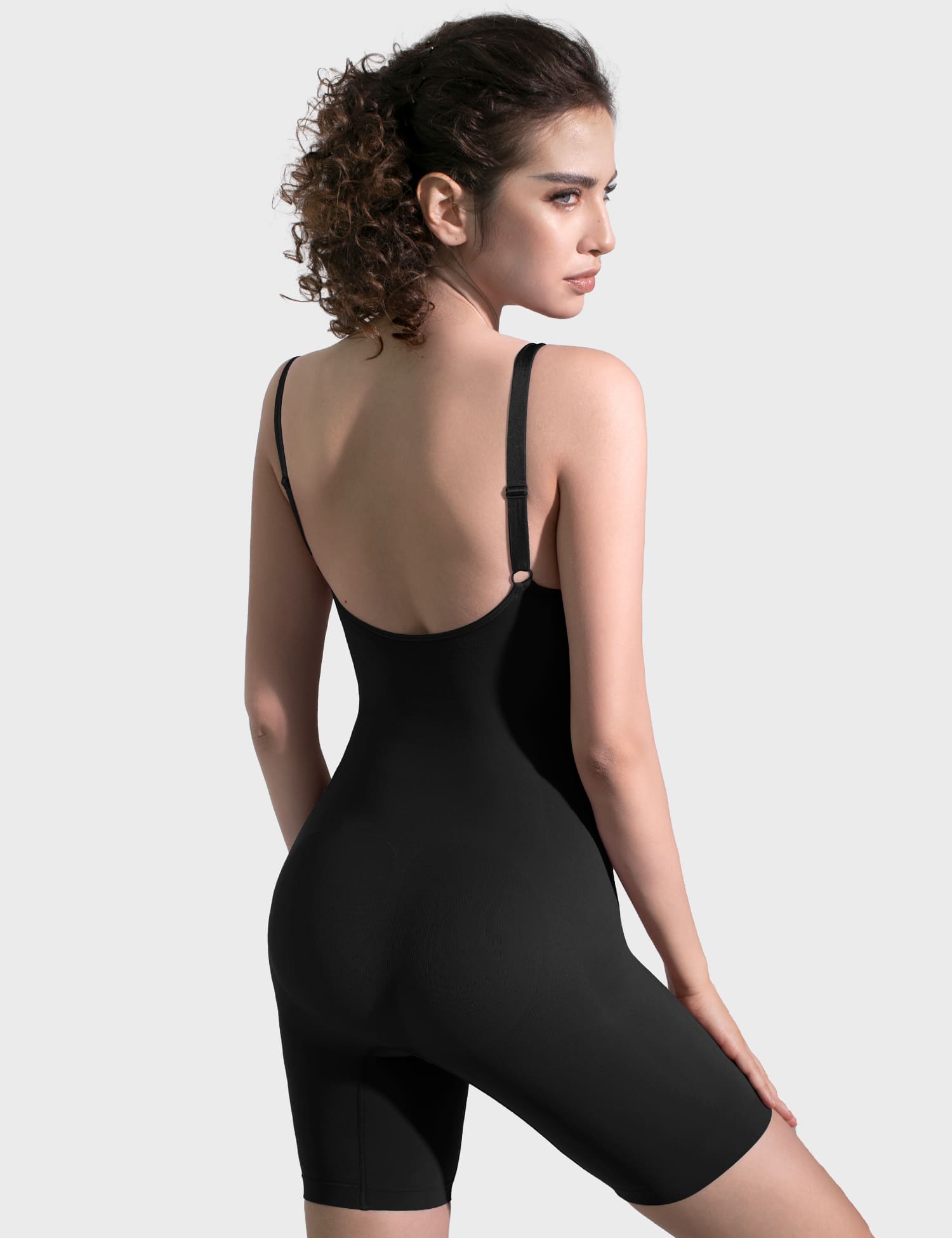 PUMIEY Shapewear Bodysuit for Women Tummy Control V-Neck Sculpting Bodysuit,  Jet Black, Small-Medium at  Women's Clothing store