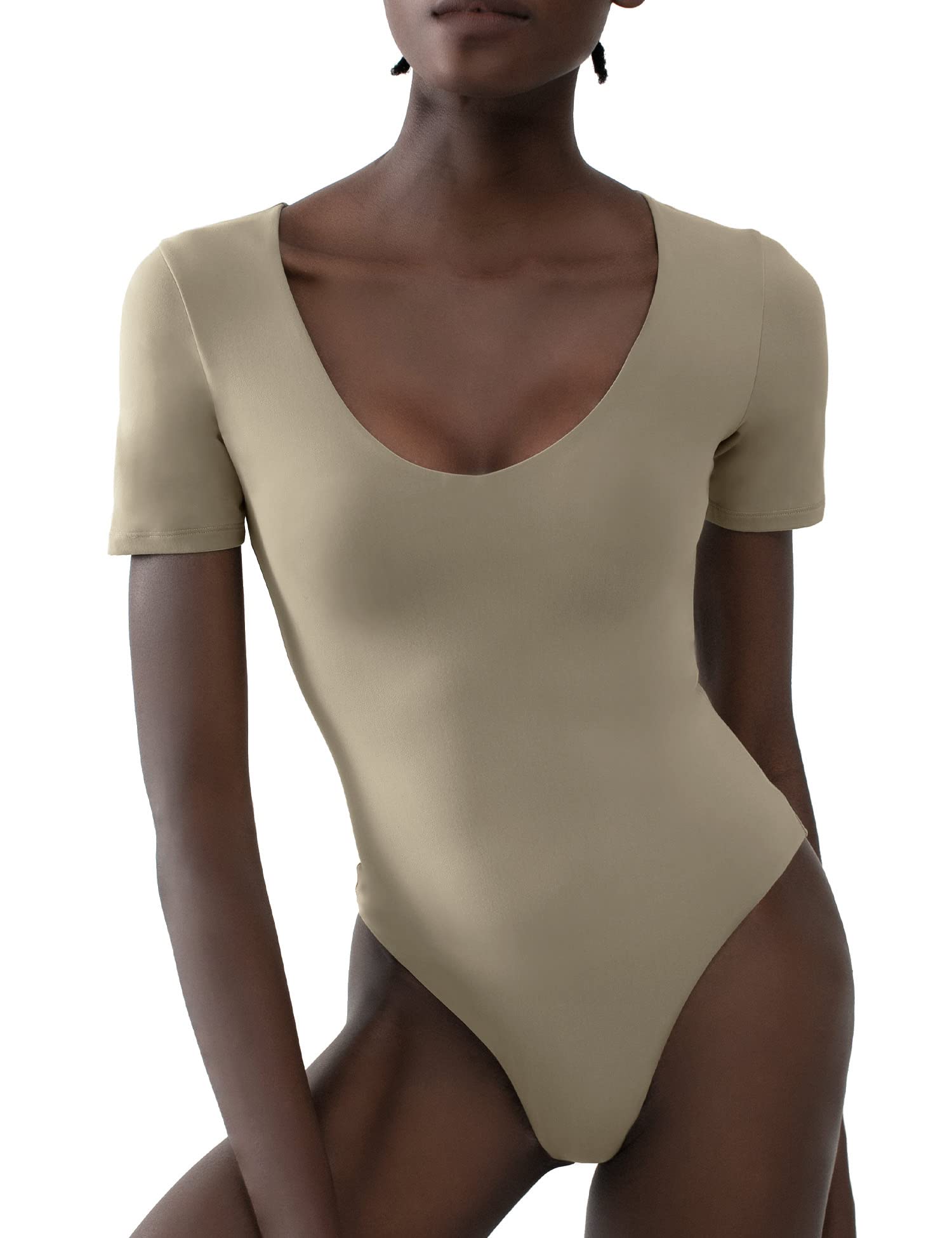 Be Real Scoop Neck Bodysuit-Nude
