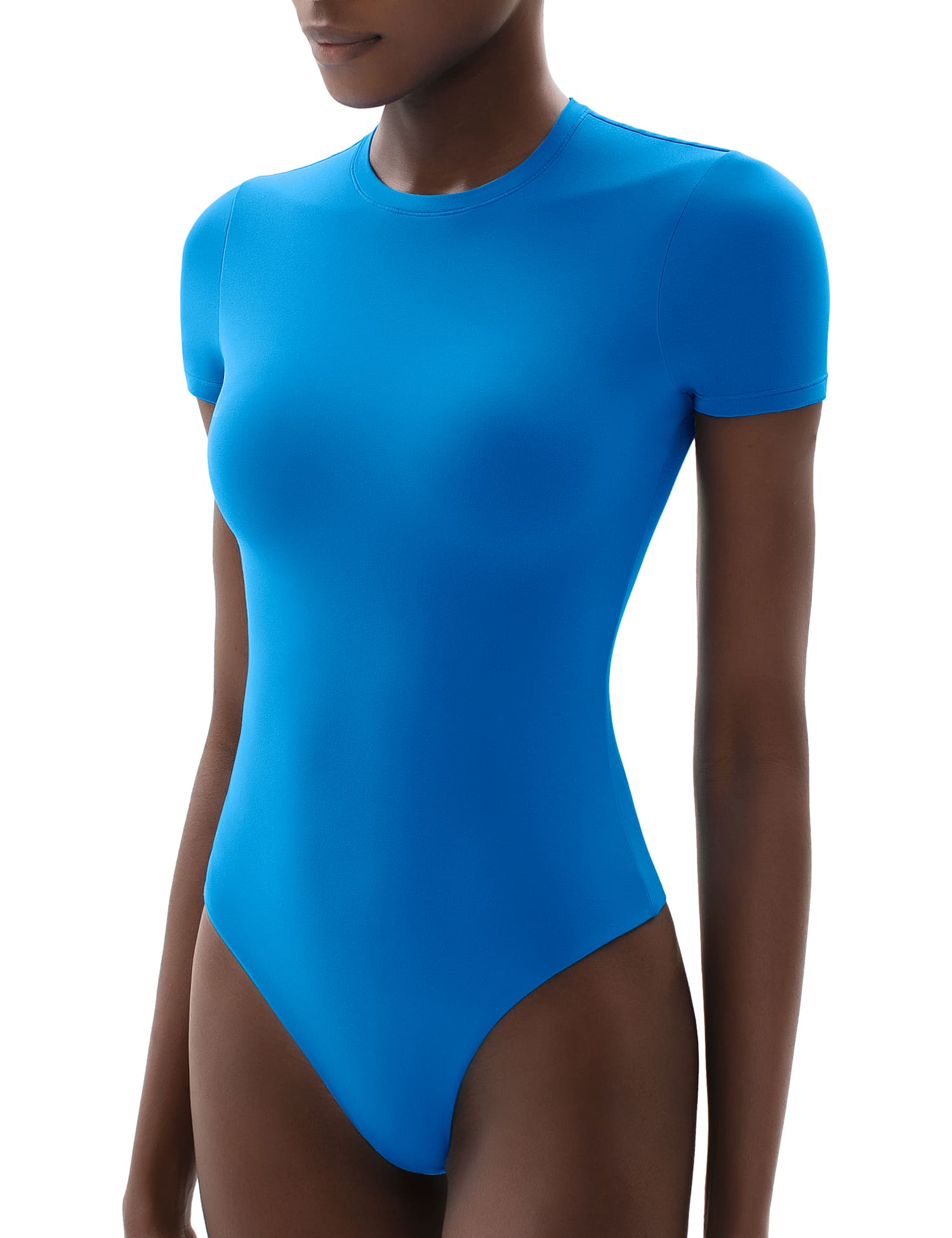 Slate Blue Bodysuit - Surplice Bodysuit- Short Sleeve Bodysuit - Lulus