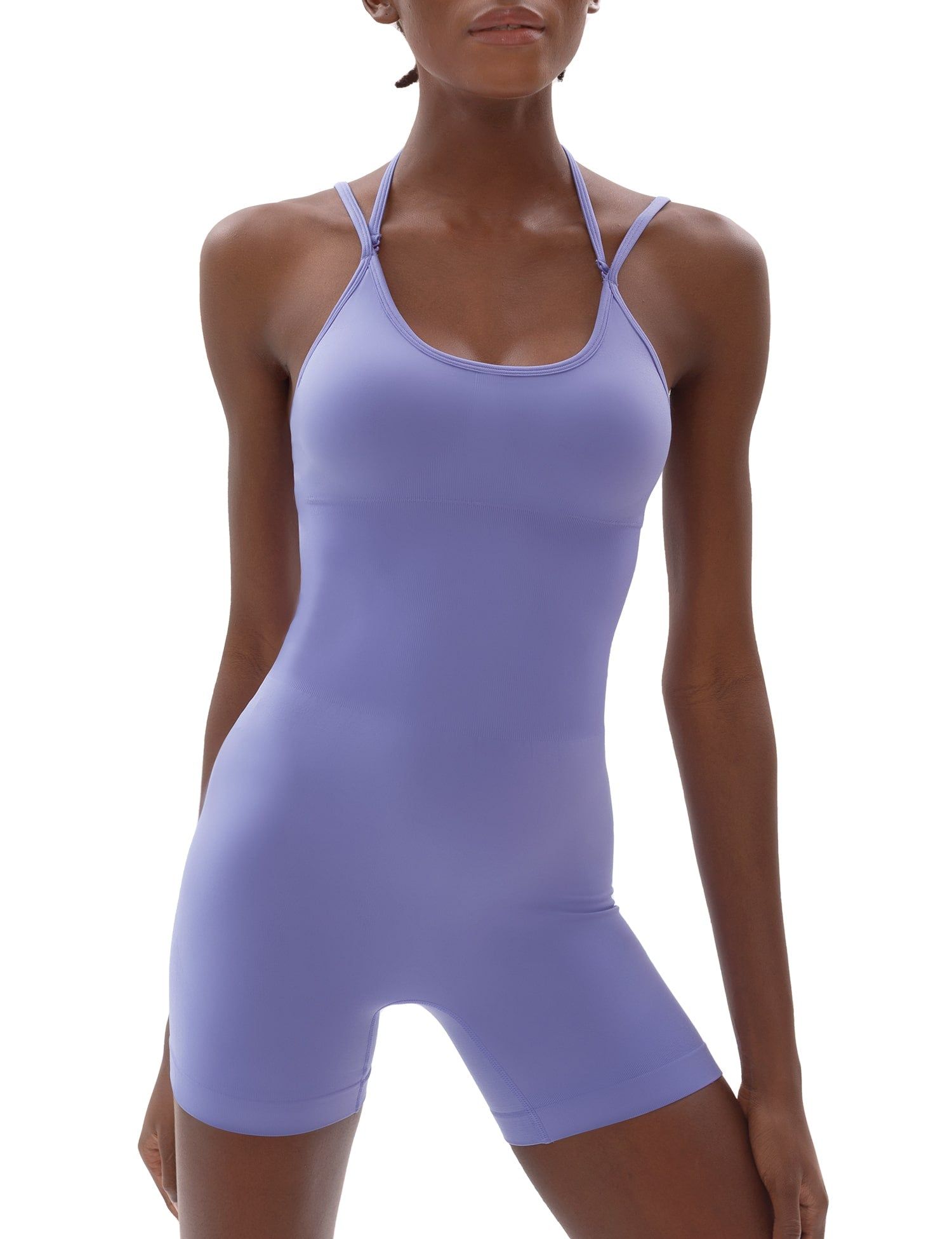 WORKOUT ROMPERS DOUBLE STRAPS -PUMIEY-LAVENDER-MODEL
