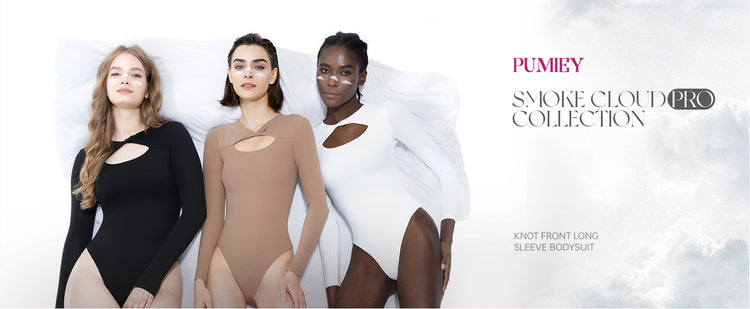 PUMIEY Women's Crew Neck Short Sleeve Bodysuit Fashion T-shirt Tops Smoke  Cloud Pro Collection