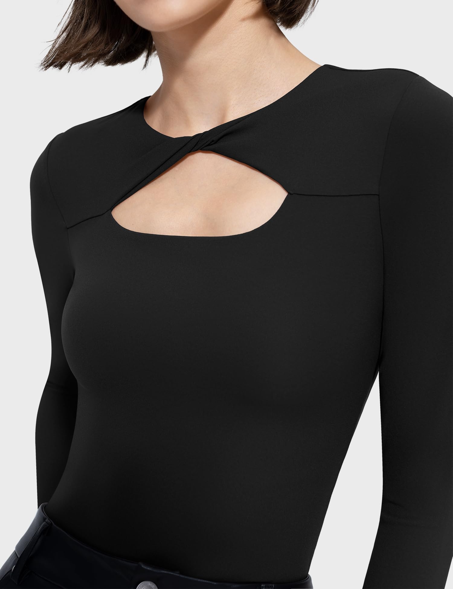 KNOT-FRONT-LONG-SLEEVE-PUMIEY-BLACK