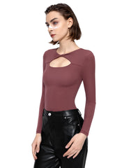KNOT-FRONT-LONG-SLEEVE-PUMIEY-MARSALA