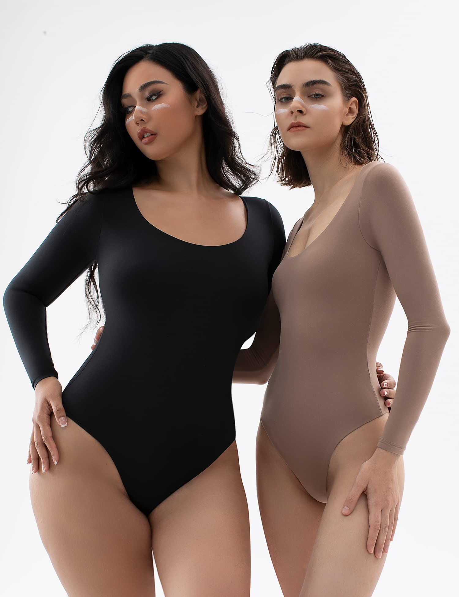 Women's Round Neck Long Sleeve Sculpting Bodysuit – lumivivi